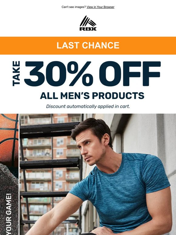 Last Chance for 30% Off Men's Items