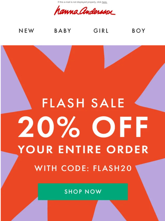 Hanna Andersson Email Newsletters Shop Sales, Discounts, and Coupon Codes