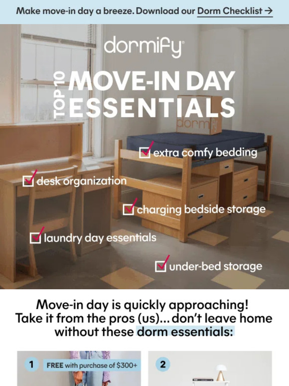 Dormify our top 10 movein day essentials Milled
