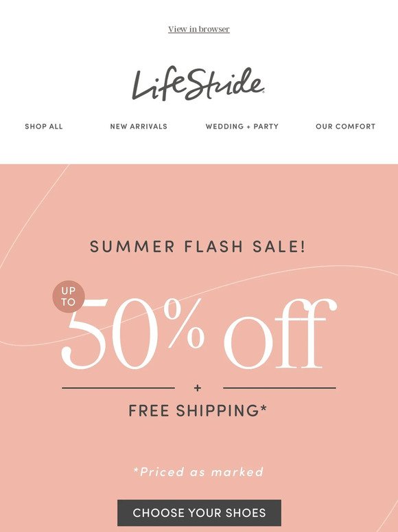 SUMMER FLASH SALE! Up to 50% Off + Free shipping