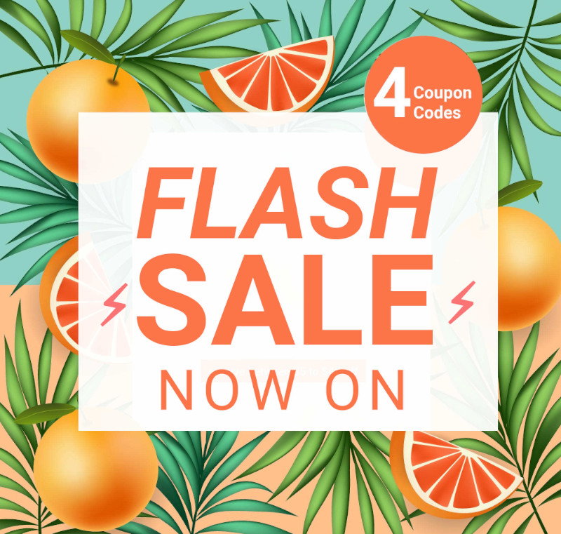 Flash Sale - 4 Coupon Codes - See Below