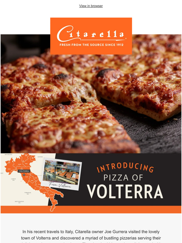 Friday Is Pizza Night - Try Our New Pizza of Volterra!
