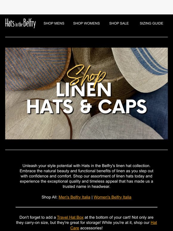 SHOP LINEN HATS & CAPS!! ✨