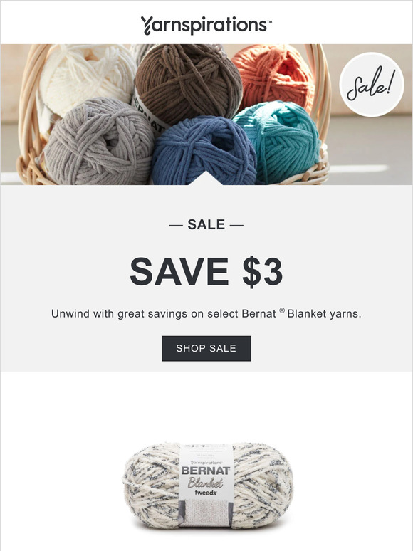 SALE: $3 off Bernat yarns 👀