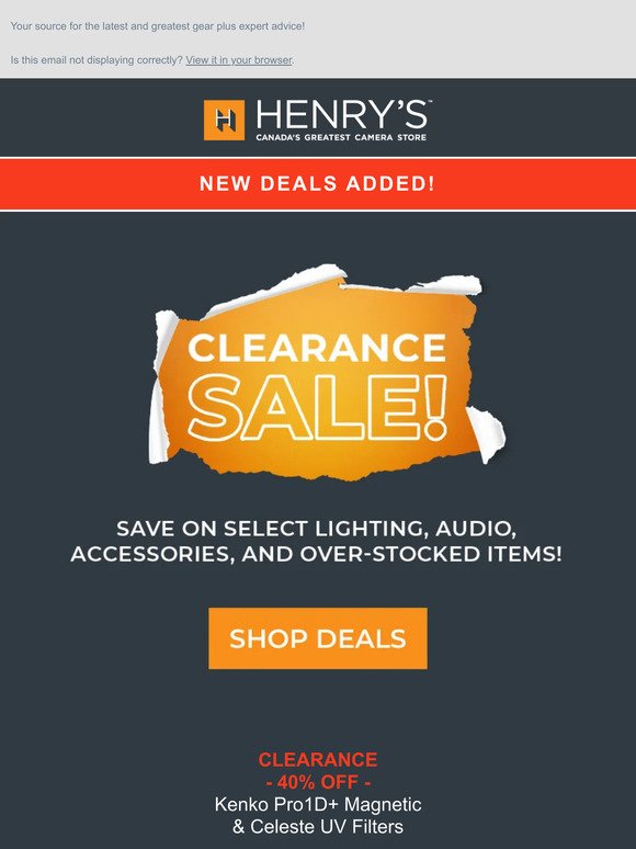 Clearance Deals + Top Selling Gear