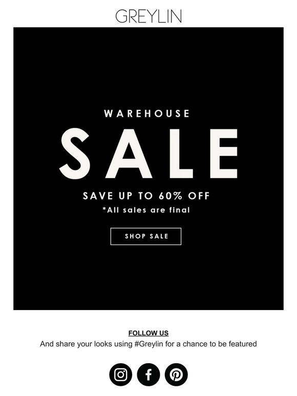 Our Warehouse Sale is ALMOST OVER