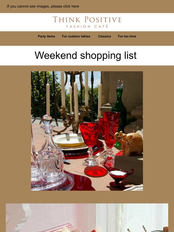 Weekend shopping list