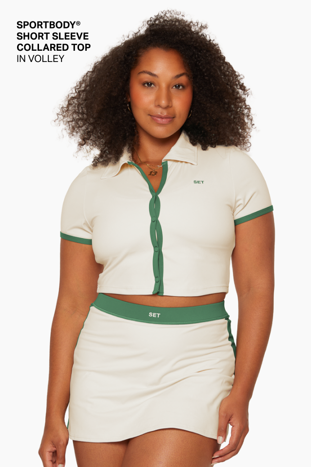 SPORTBODY® SHORT SLEEVE COLLARED TOP