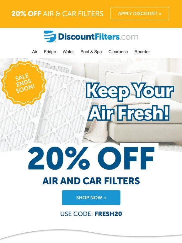 Sale Ends Soon - Keep Your Air Fresh!