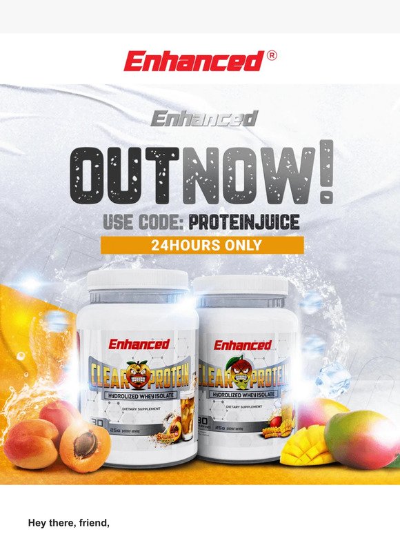 🚨 ALERT: 15% Off Enhanced Clear Whey launch sale... Extended 24 hours!