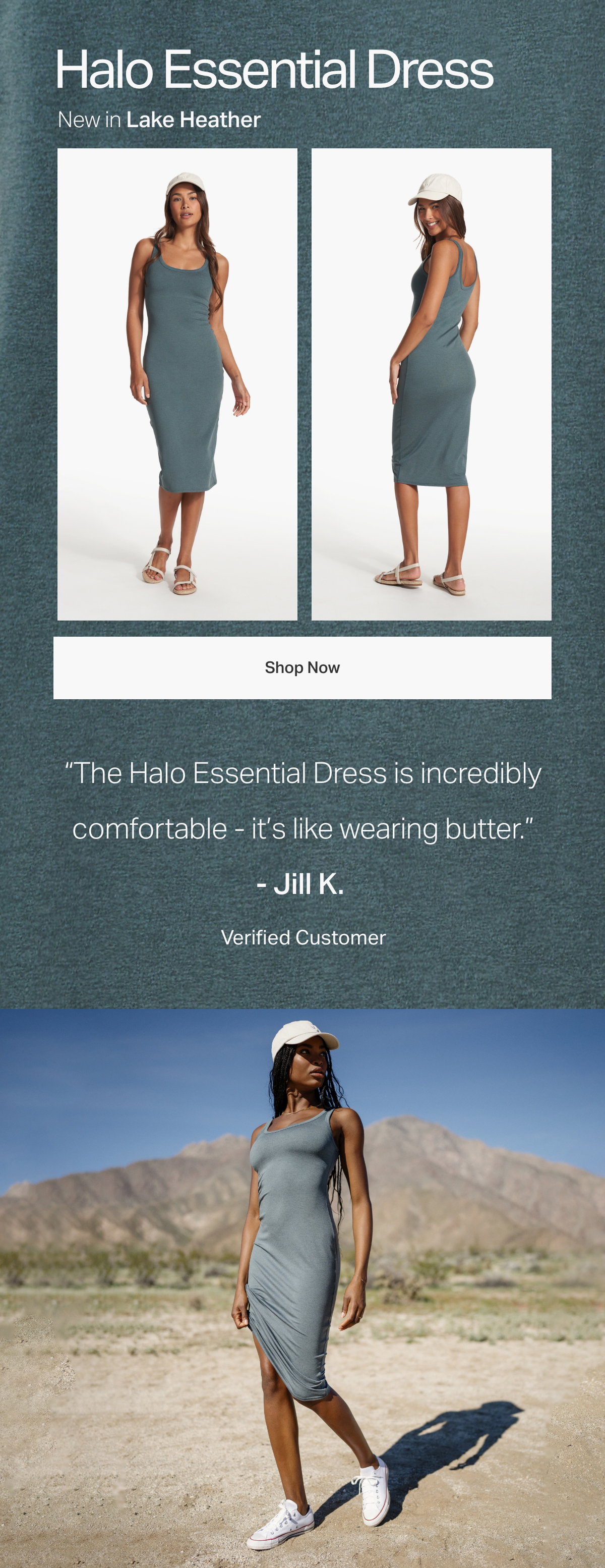 Halo Essential Dress, Heather Grey Tank Dress
