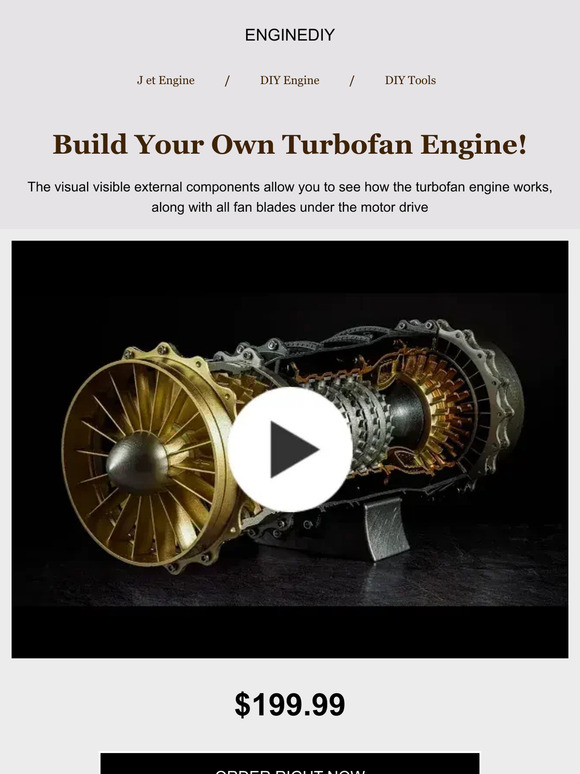 Enginediy How to Build 1/20 Military Turbofan Milled