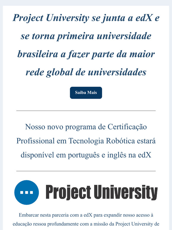 Project University em parceria com a edX