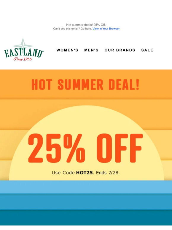 25% Off at Eastland this weekend. 😎
