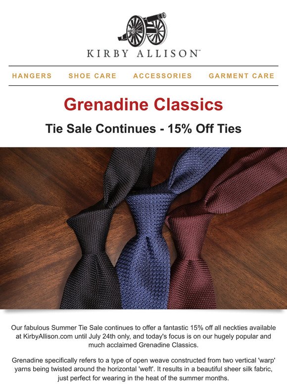 Summer Tie Sale Continues - Grenadine Classics!