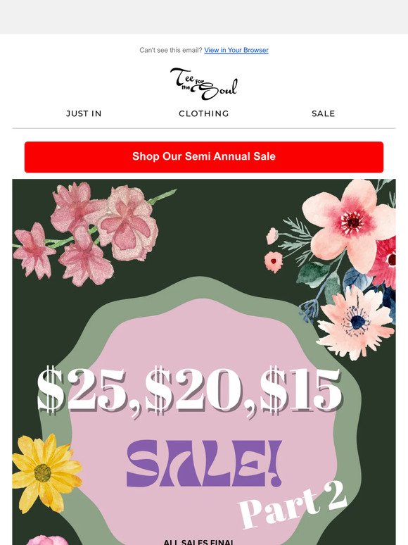 😍 $25 $20 $15 Sale Starts NOW