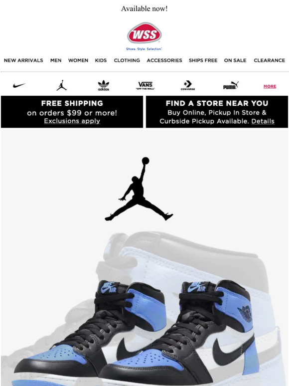 Shop WSS Air Jordan Retro 1 High OG 'UNC Toe'👟 Milled