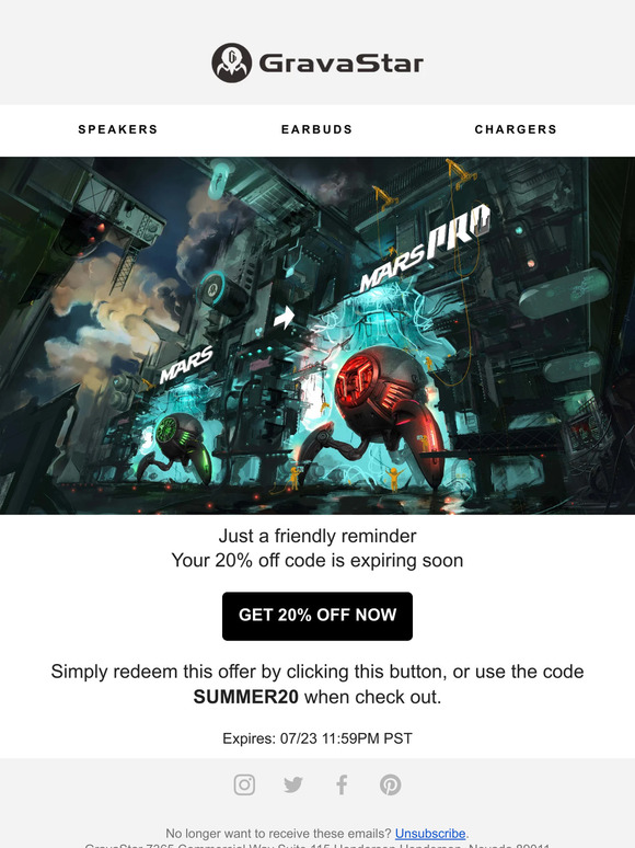 Your 20% off discount is about to expire!