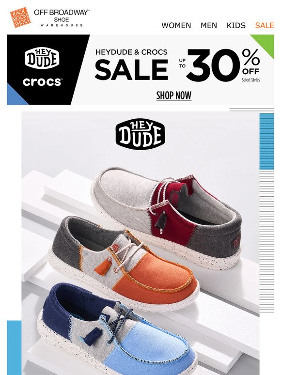Up to 30% OFF HEYDUDE and Crocs! 👀