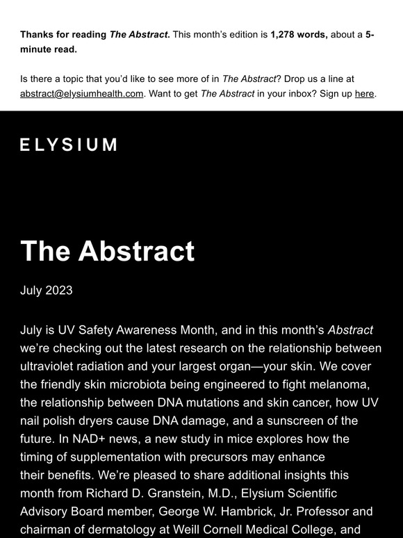 The Abstract: Repeated sun exposure and cancer risk