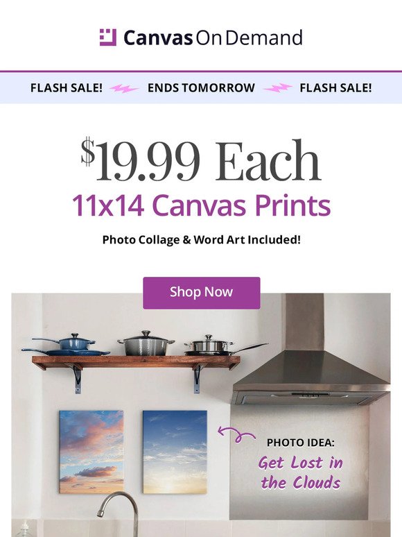 FLASH SALE⚡FINAL DAYS - Don't Miss Out! 11x14 Canvas Prints for $19.99