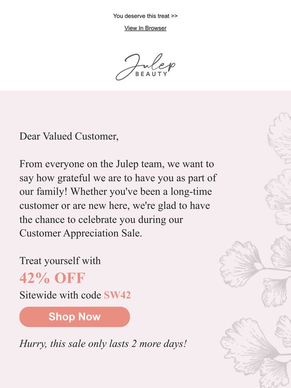 Special Message from the Julep Team 💌