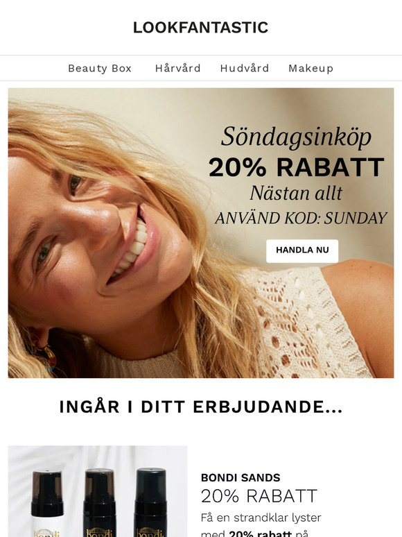 Söndagsshopping: 20 % rabatt på (nästan) allt!