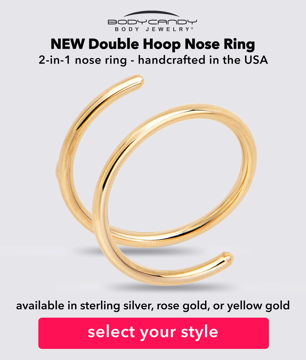 New Double hoop nose ring