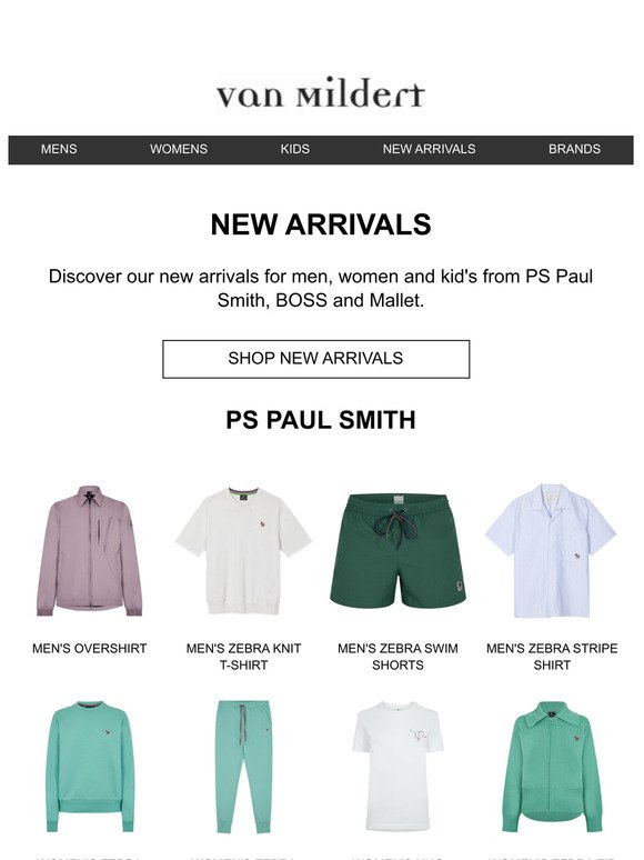 New In: PS Paul Smith, BOSS & Mallet.
