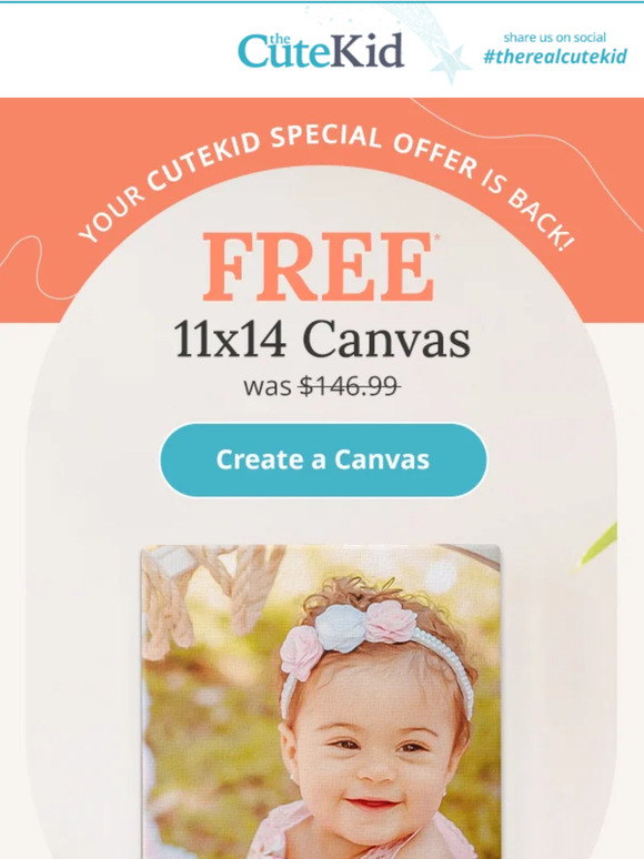 Offer Confirmed: Free* 11x14 Canvas Print