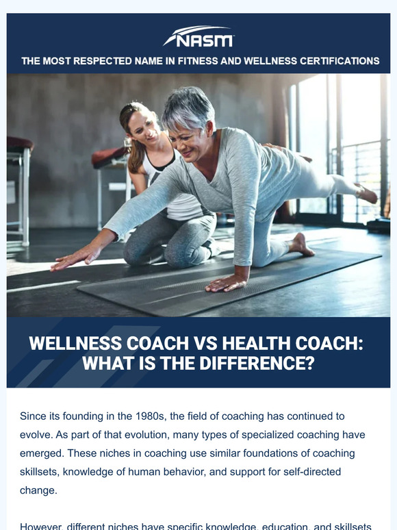 National Academy Of Sports Medicine: Wellness Coach Vs. Health Coach ...