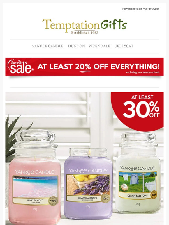 20% OFF Emma Bridgewater + 30% OFF Classic Yankee Candle Jars!