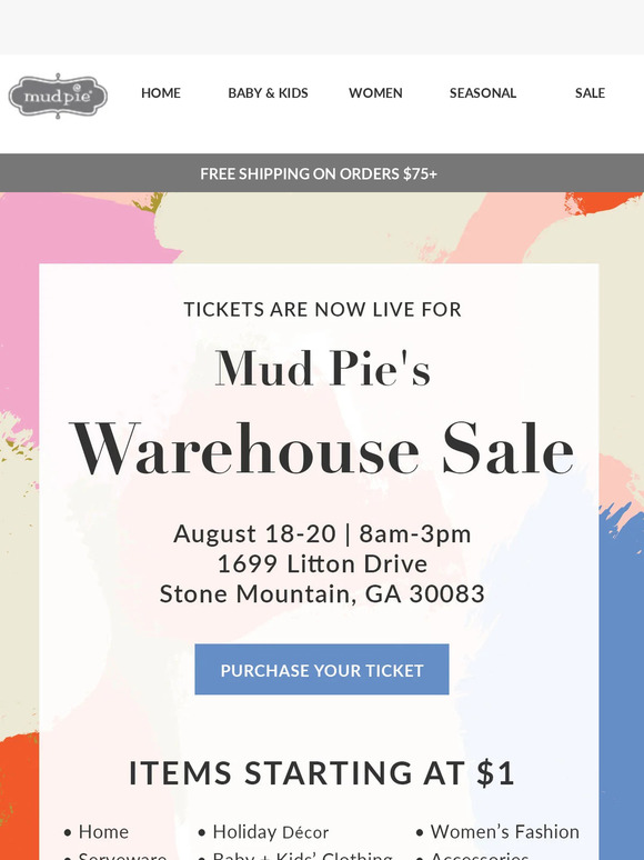 mudpie Get your early access warehouse sale ticket🎟️ Milled