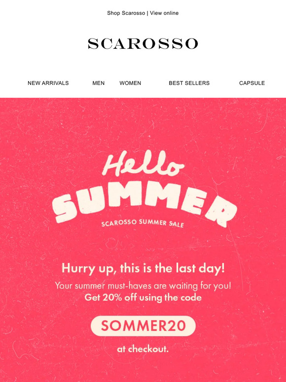 Last hours: enjoy our Summer Sale - 20% off