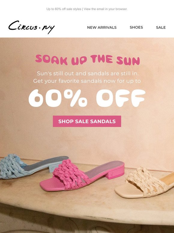 Soak up the sun in these sale sandals