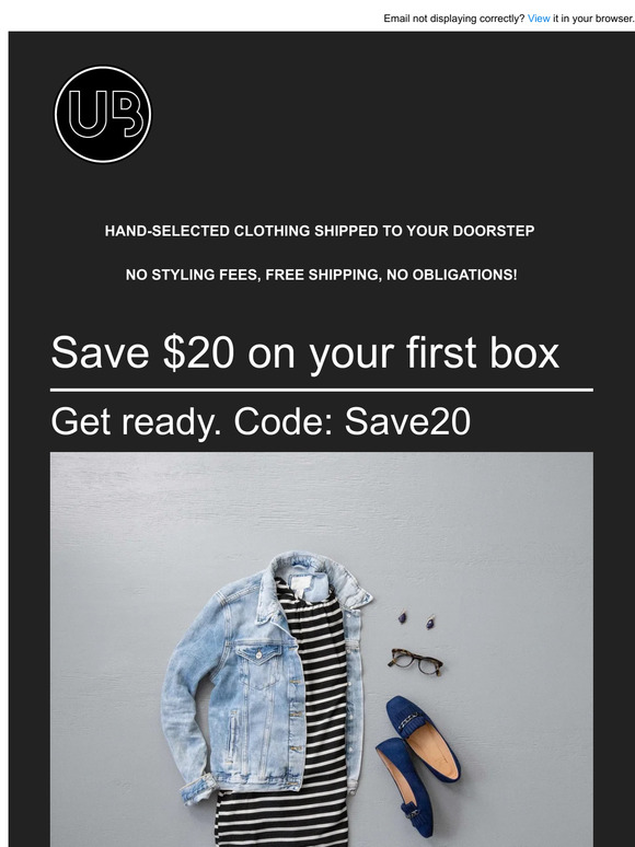 Upgrade your wardrobe with a clothing subscription box! Try for only $54.99!
