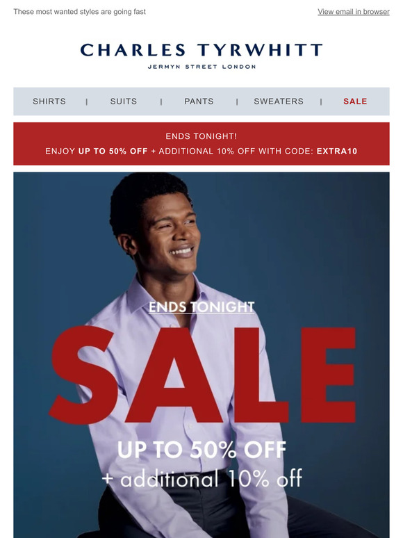 ENDS TONIGHT | Up to 50% Off SALE