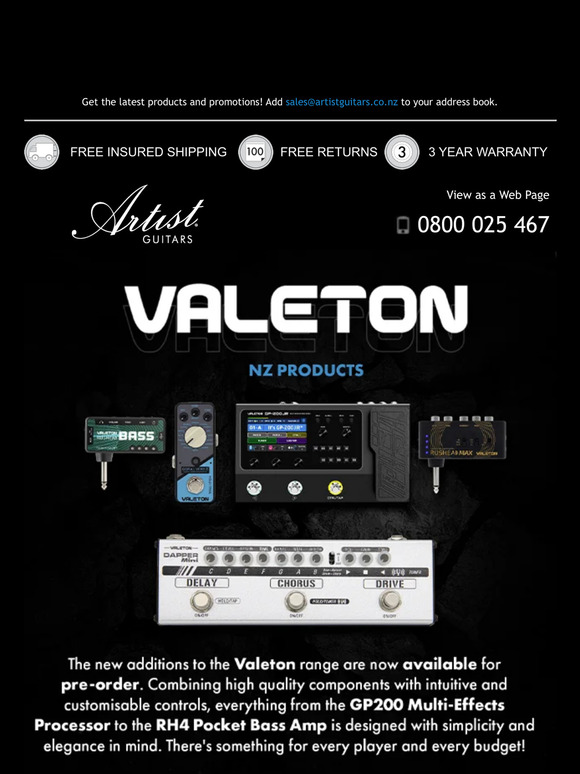 🚨 Check out the NZ Exclusive Valeton Effects Range! 🚨