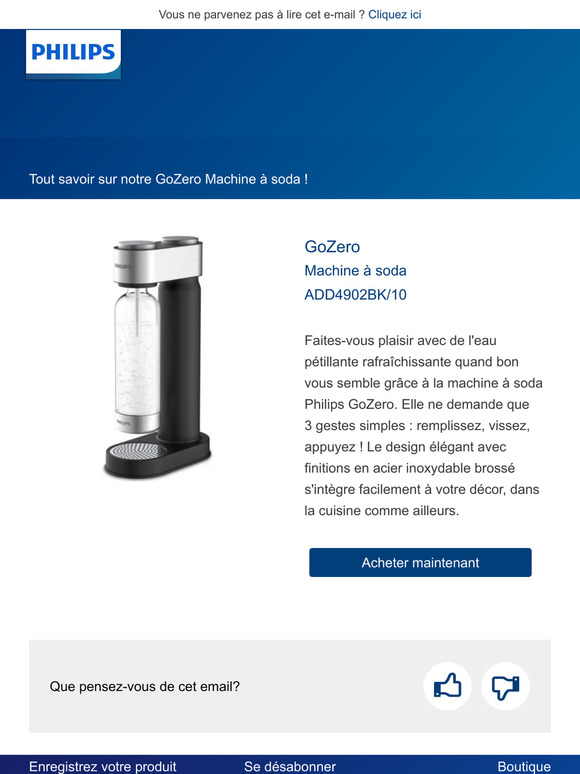 Découvrez notre GoZero Machine à soda