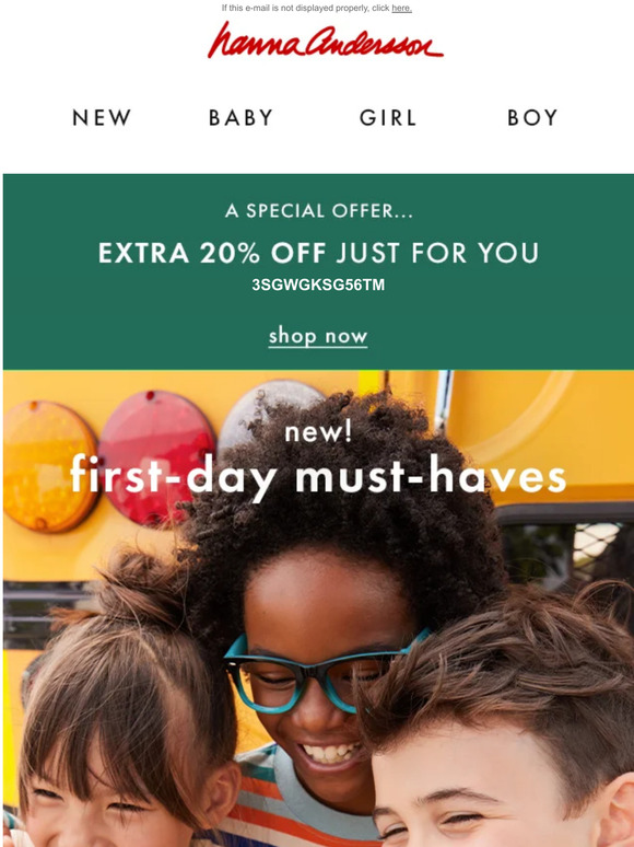 Hanna Andersson Email Newsletters Shop Sales, Discounts, and Coupon Codes