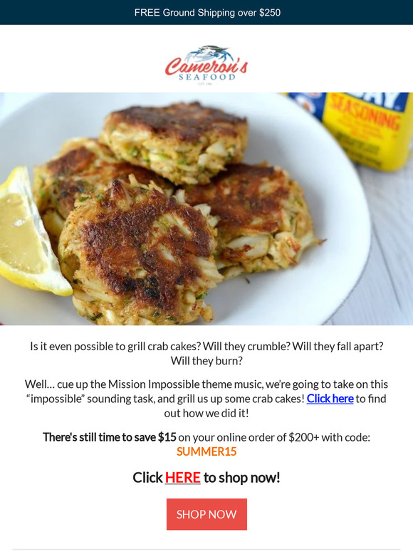 Can you grill crab cakes?