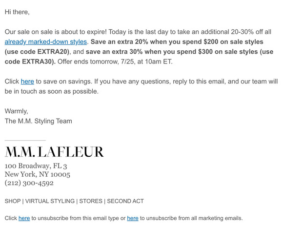 Last call: SALE ON SALE