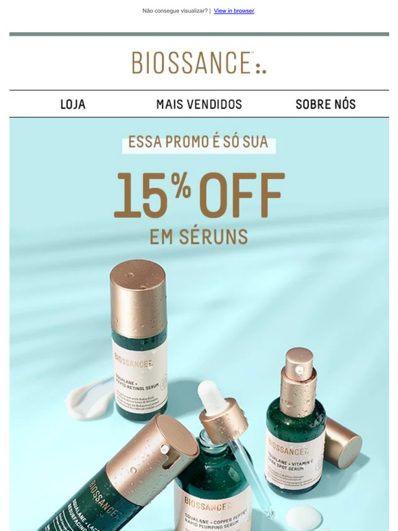 Séruns com 15% OFF? 👀
