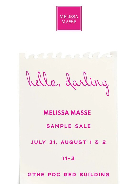 Get ready to shop! Our amazing SAMPLE SALE is COMING!