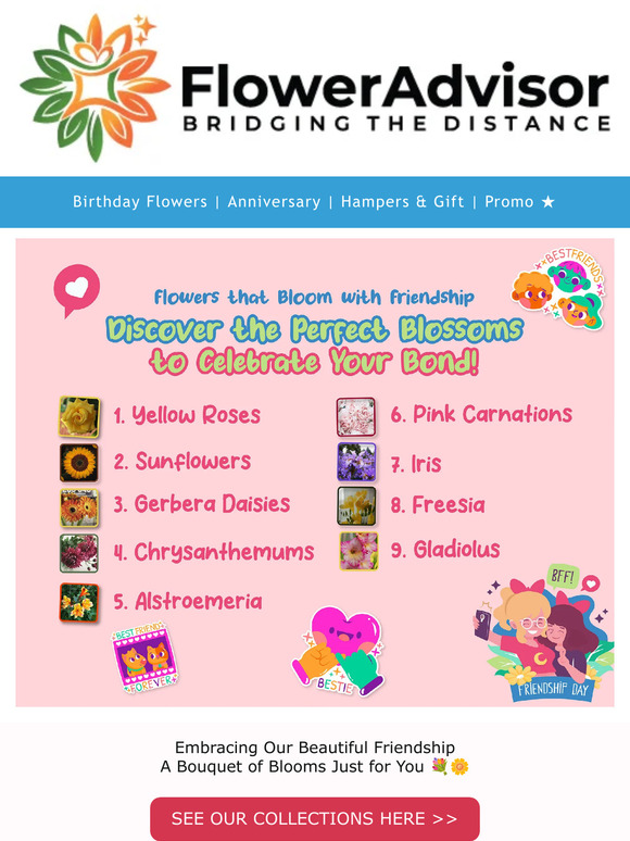 Friendship Day is Coming! Discover the Perfect Flowers to Honor Your Friends 🌸🌟