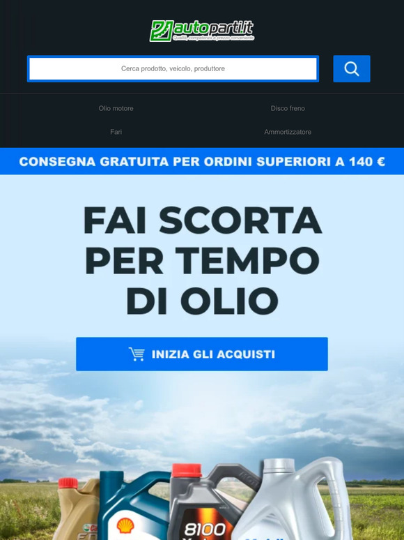 🛣️ Olio nuovo che non ti lascerà in panne