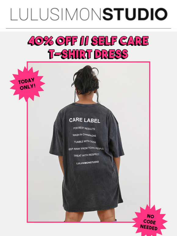 40% OFF // SELF CARE T-SHIRT DRESS