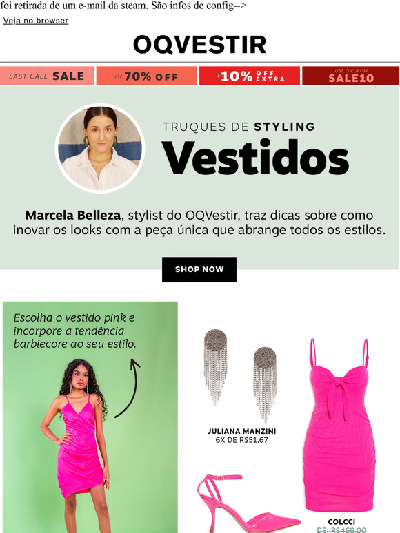 CUPOM DE DESCONTO OQVESTIR 👗 ATÉ 70% OFF + 10% OFF EM ROUPAS 