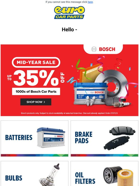 💧 Up to 35% Off BOSCH Wipers! | + Our Price Match Promise on Shell Inside...