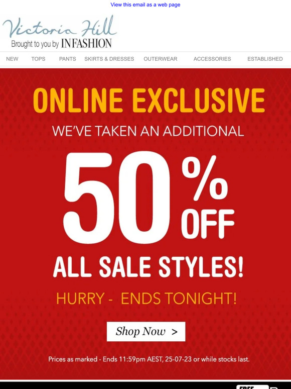 Extra 50% Off Sale | HURRY - ENDS TONIGHT!